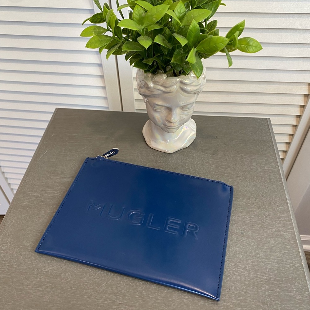 Thierry Mugler Blue Cosmetic Zippered Pouch